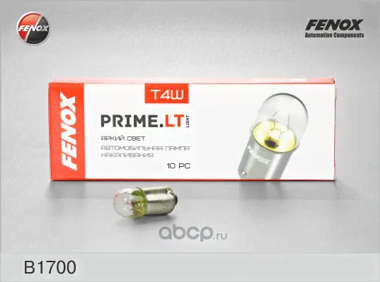 B1700 FENOX Лампа светодиодная FENOX T4W BA9s 12V 4W 1 шт.